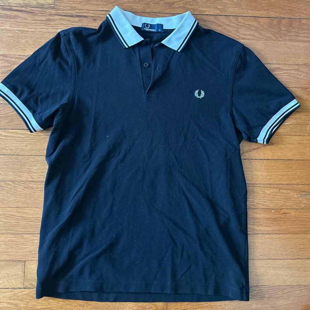 Fred Perry Black Polo with White Trim